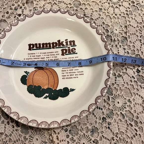 Mount Clemens Pottery Pumpkin Pie Recipe Vintage Plate - Picture 7 of 8